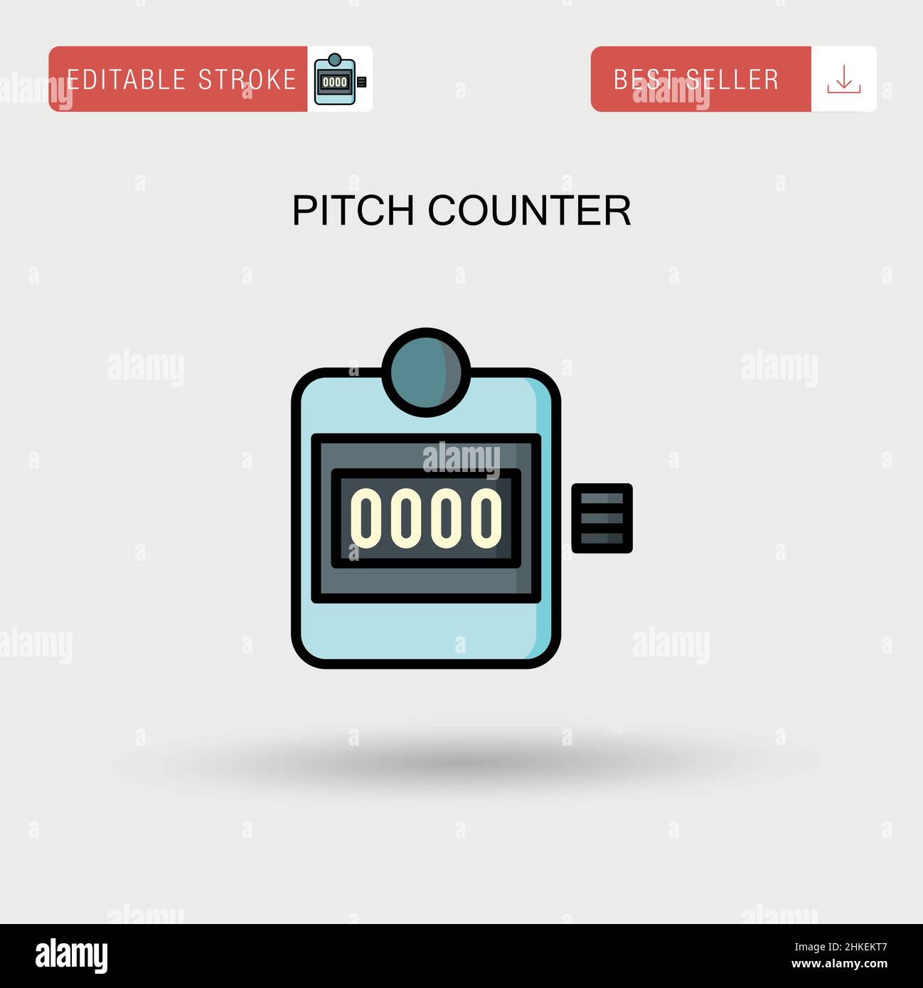 Pitch counter Simple vector icon. Stock Vector