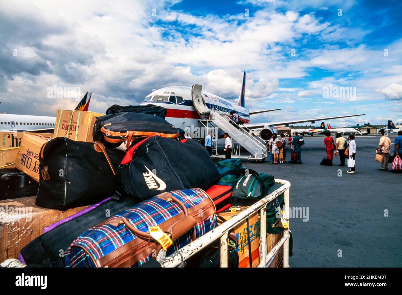 Passengers boarding Air Philippines flight from Cebu to Manila