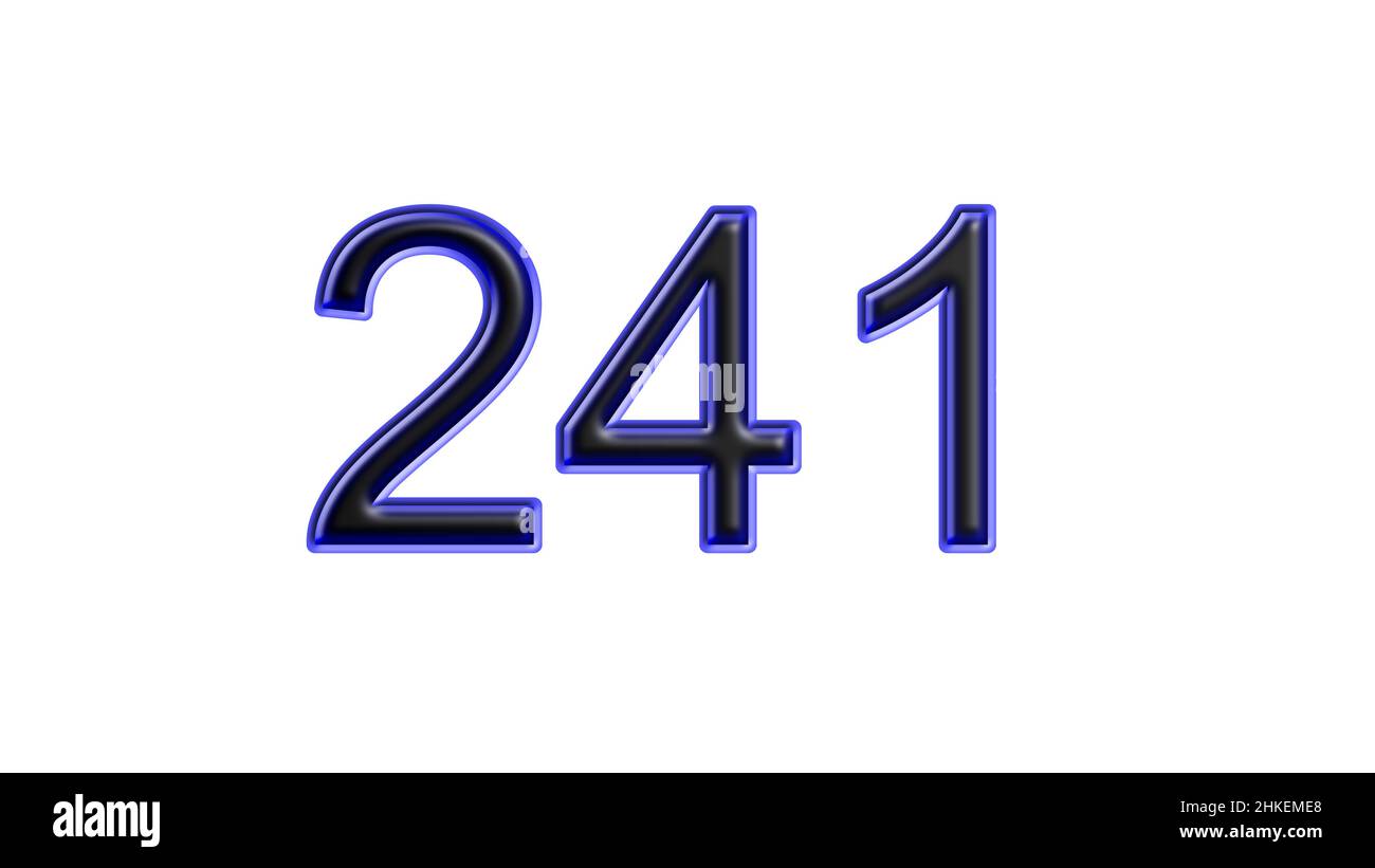 blue 241 number 3d effect white background Stock Photo - Alamy