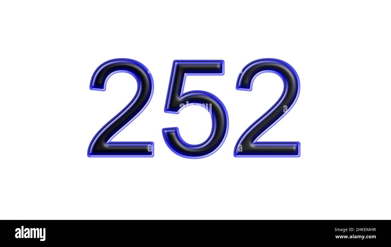 blue 252 number 3d effect white background Stock Photo Alamy