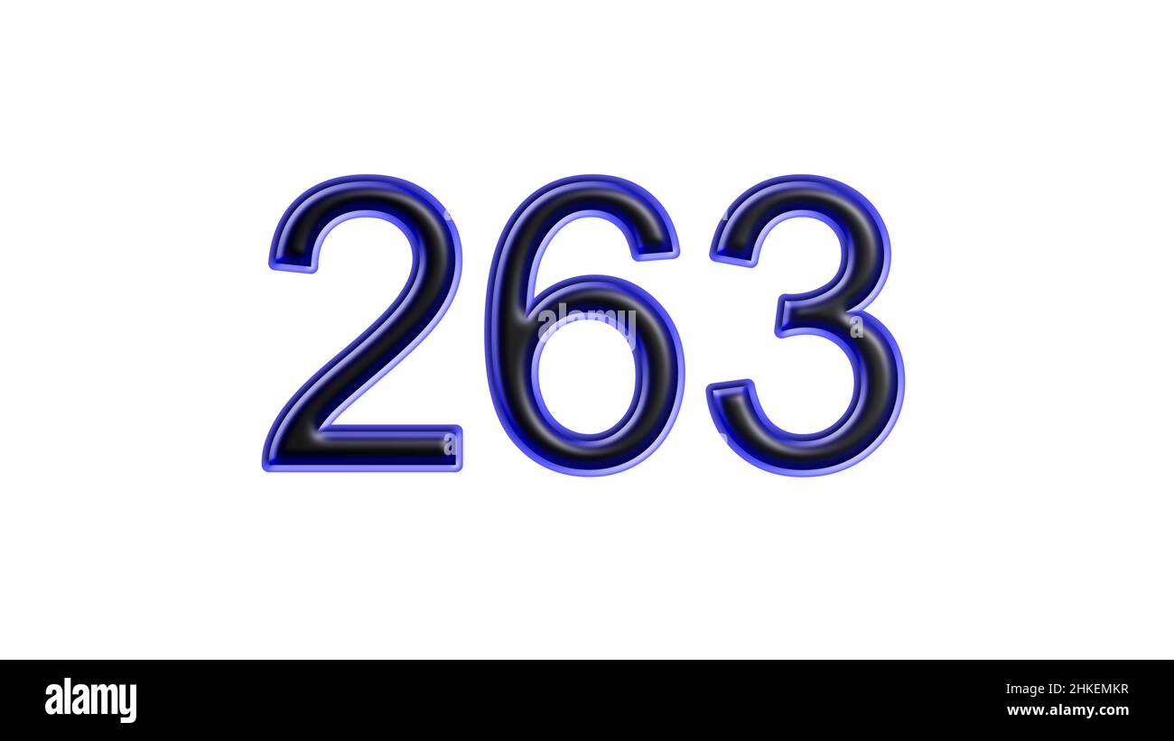 blue 263 number 3d effect white background Stock Photo - Alamy