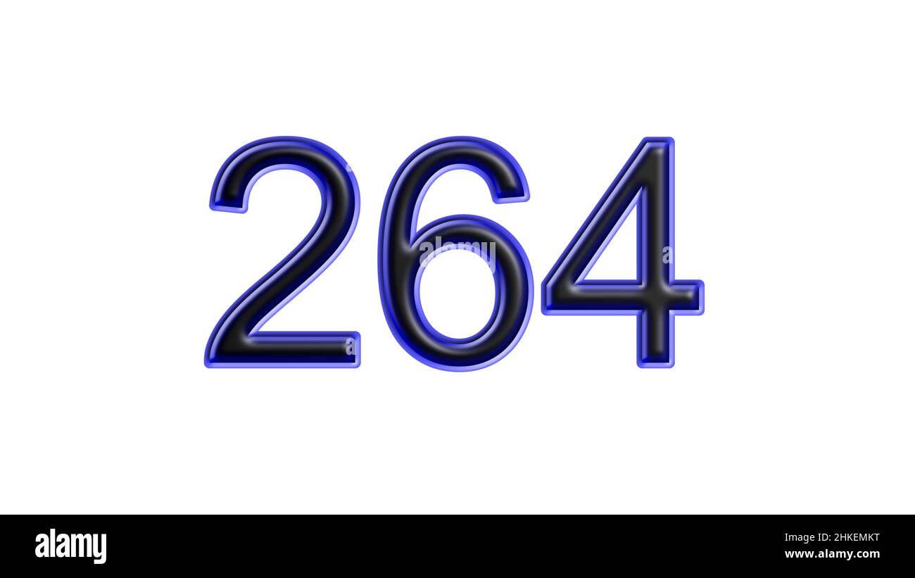 blue 264 number 3d effect white background Stock Photo - Alamy