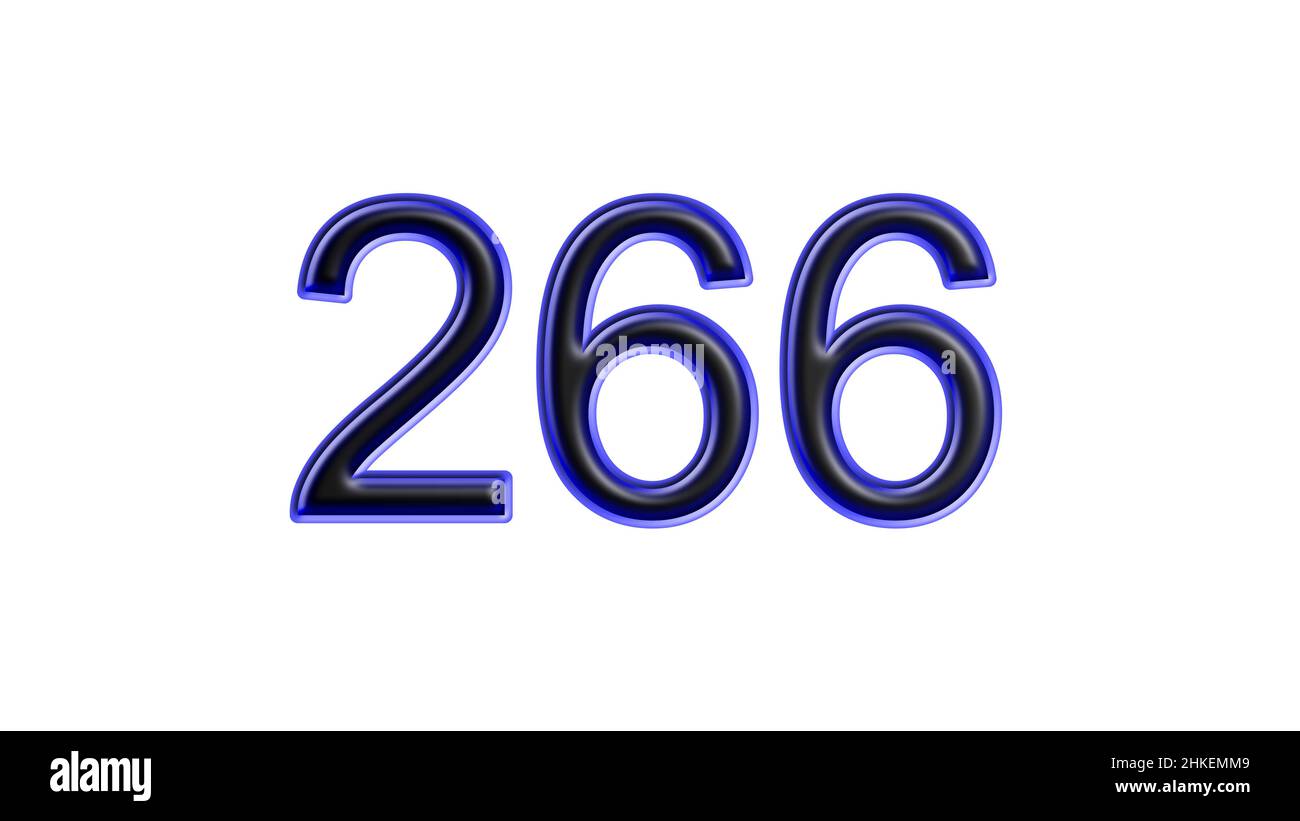 blue 266 number 3d effect white background Stock Photo - Alamy