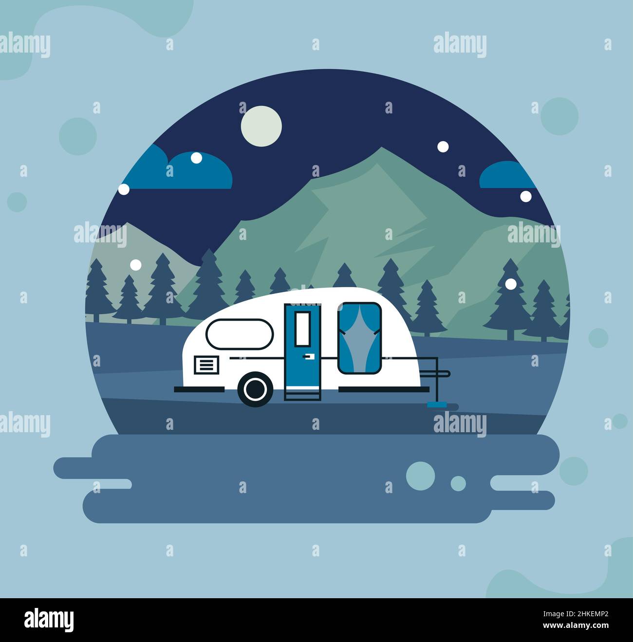 White caravans Stock Vector Images - Alamy