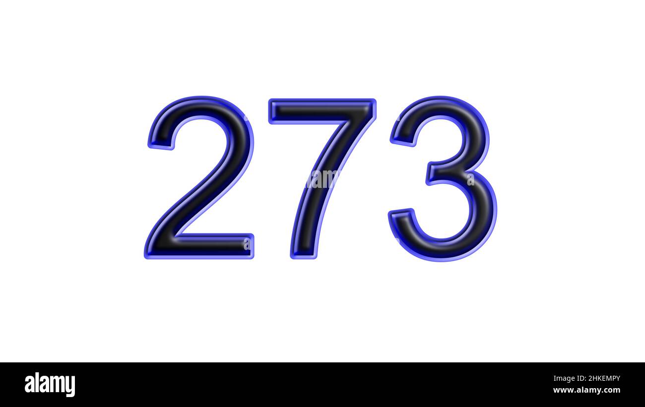 blue 273 number 3d effect white background Stock Photo - Alamy