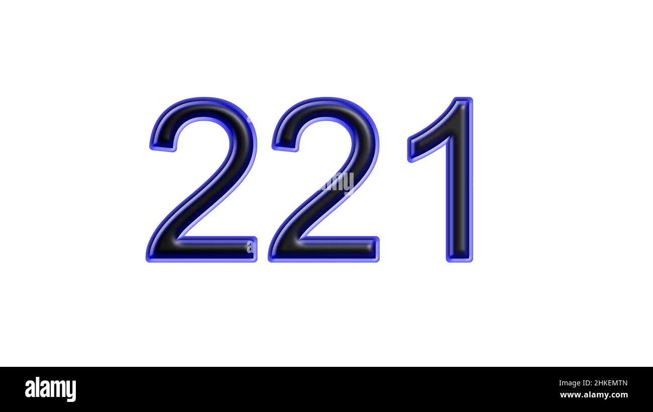 blue 221 number 3d effect white background Stock Photo - Alamy