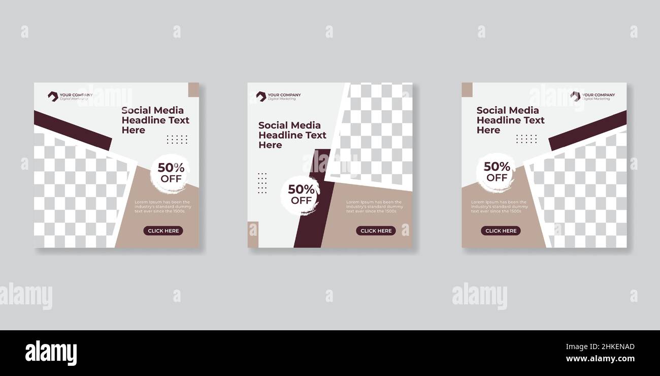 Modern promotion square web banner for social media mobile apps Stock ...