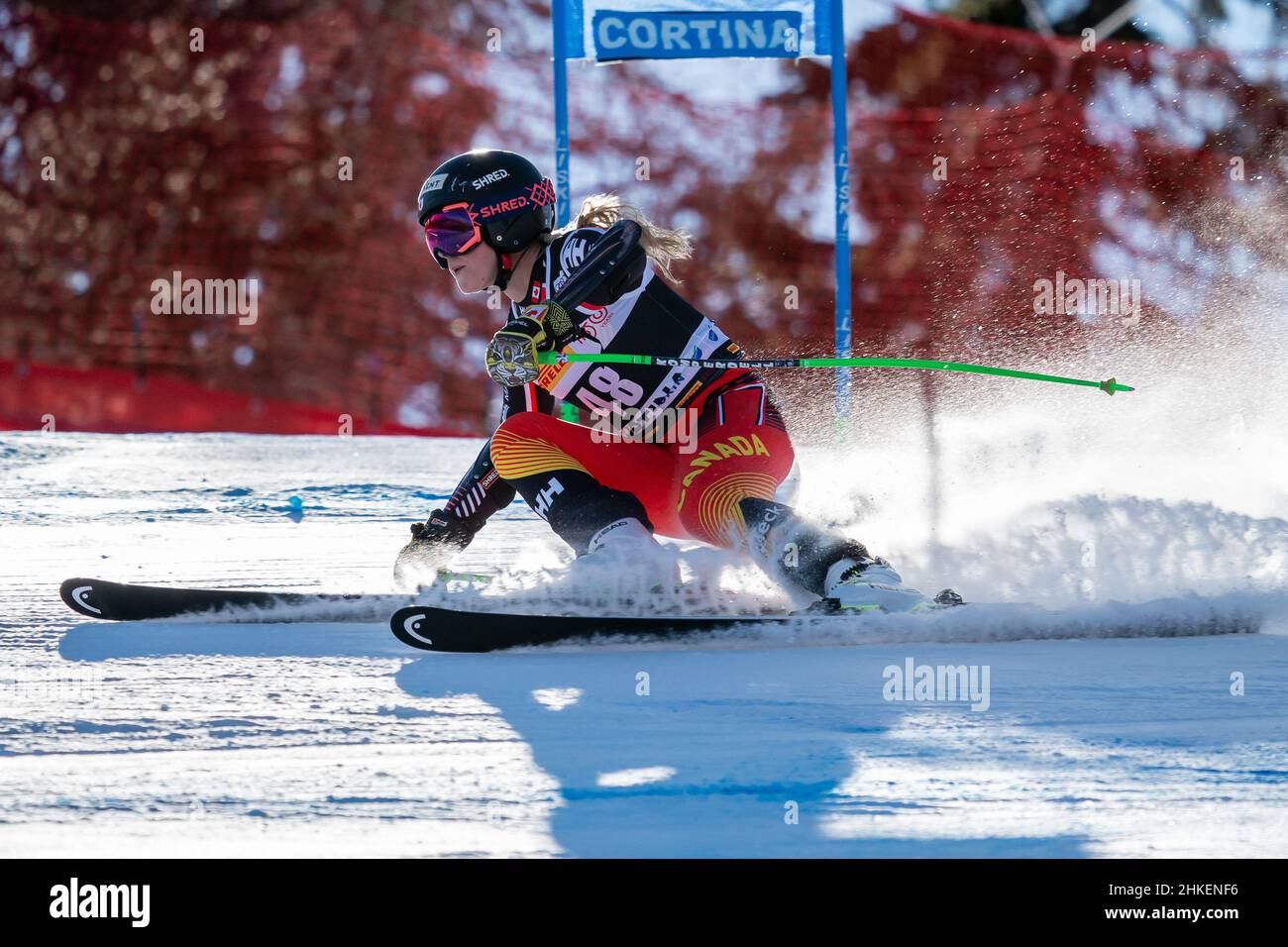 Cortina d'Ampezzo, Italy. 23 January 2022. REMME Roni (CAN) competing in the Fis Alpine Ski World Cup Women's Super-G on the Olympia delle Tofane. Stock Photo