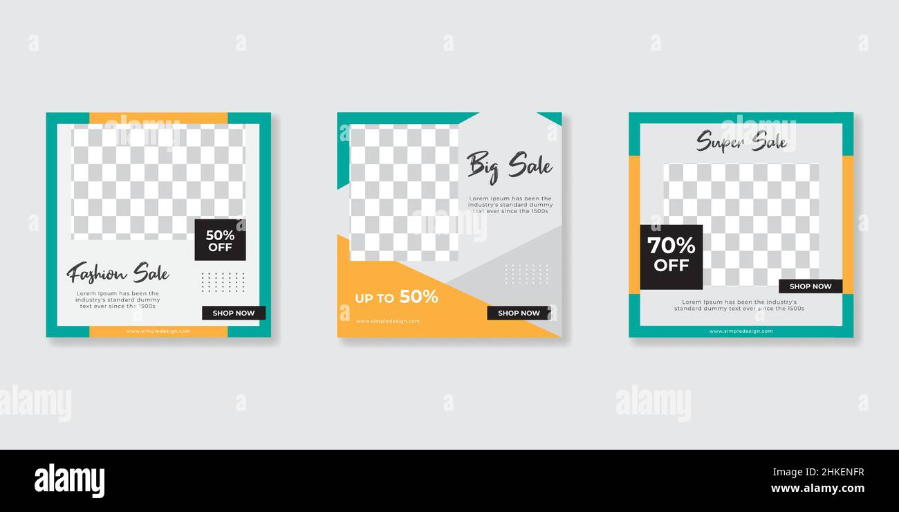Modern promotion square web banner for social media mobile apps Stock ...
