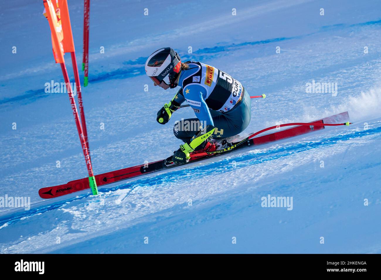 Cortina d'Ampezzo, Italy. 23 January 2022. MUZAFERIJA Elvedina (BIH) competing in the Fis Alpine Ski World Cup Women's Super-G on the Olympia delle To Stock Photo