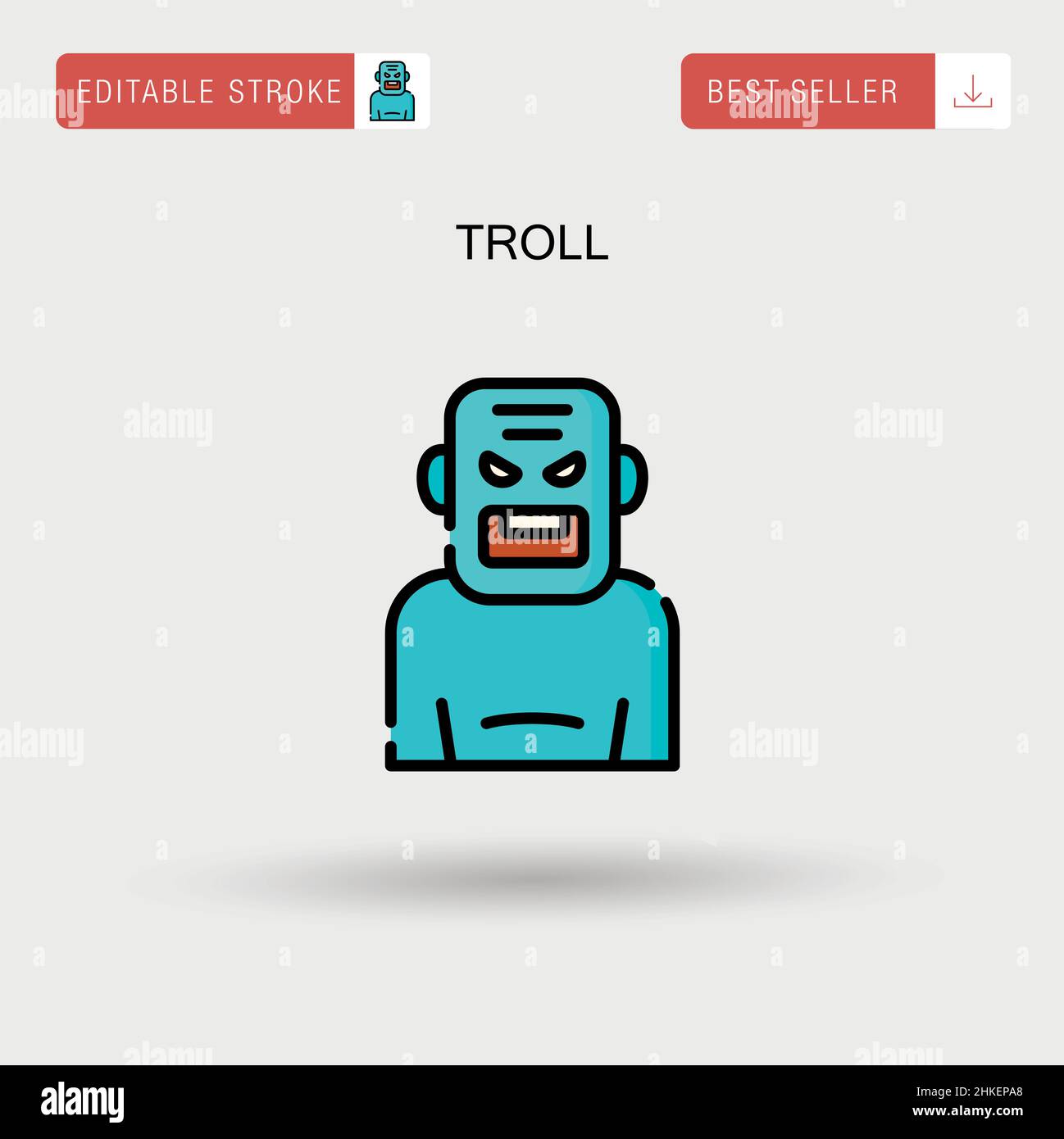 Troll Simple vector icon. Stock Vector