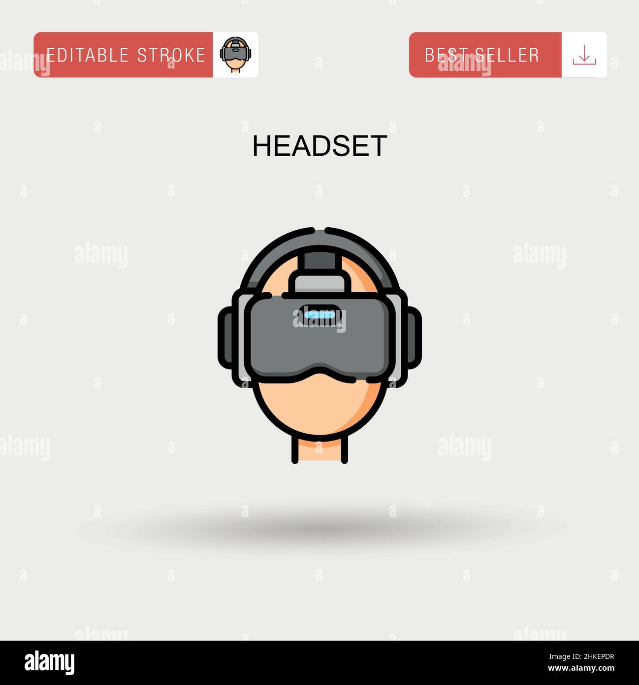 Headset Simple vector icon. Stock Vector