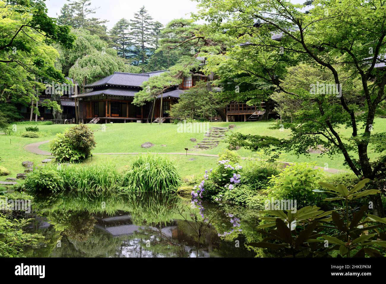 Garden of the Tamozawa Imperial Villa in Nikko, Japan. Stock Photo