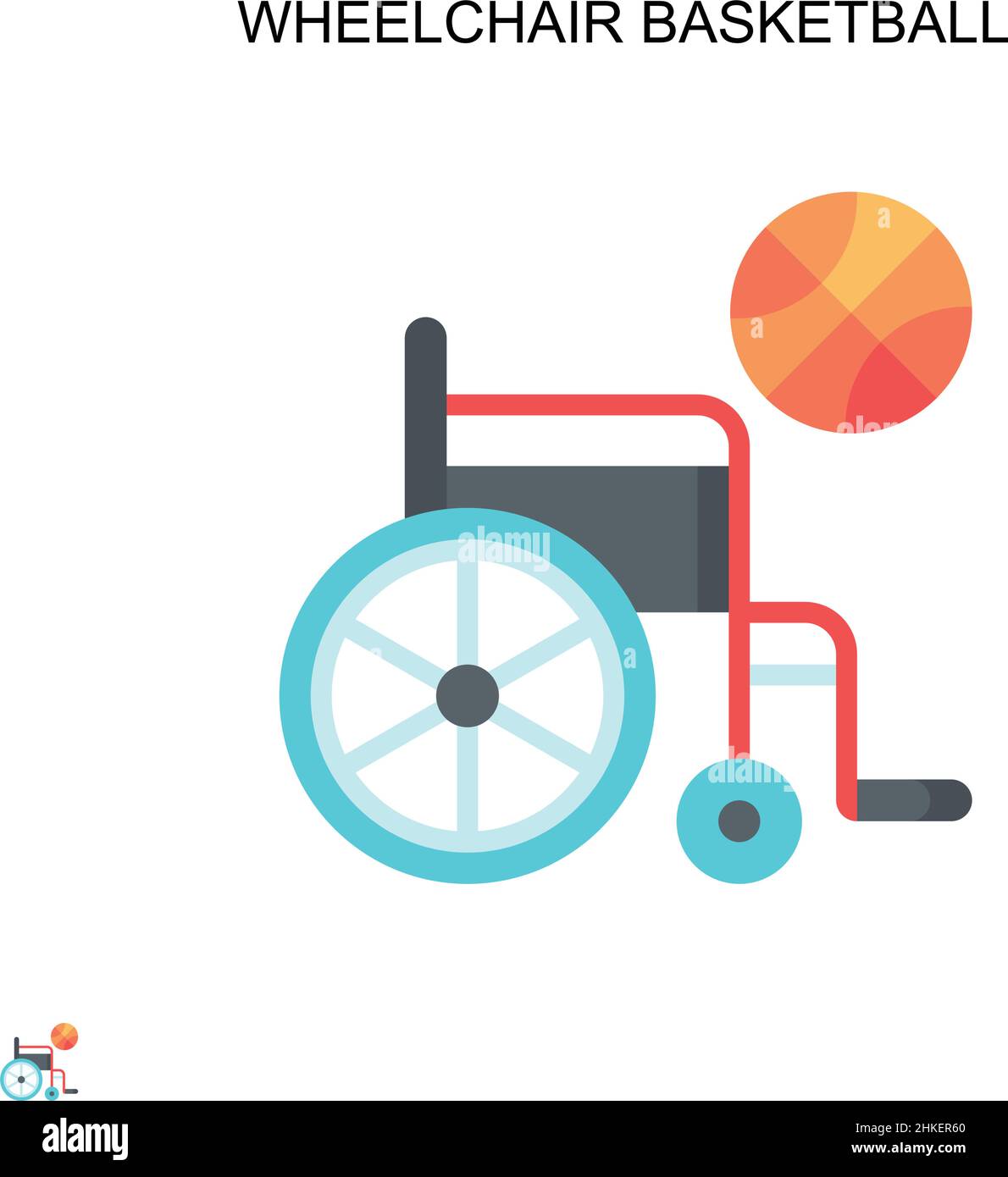 Wheelchair basketball Simple vector icon. Illustration symbol design template for web mobile UI element. Stock Vector