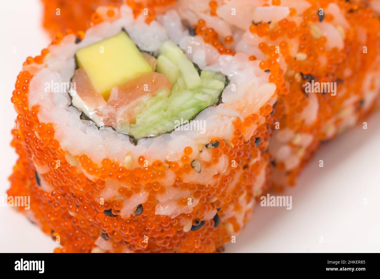 California sake sushi roll. Can be used as a background Stock Photo - Alamy