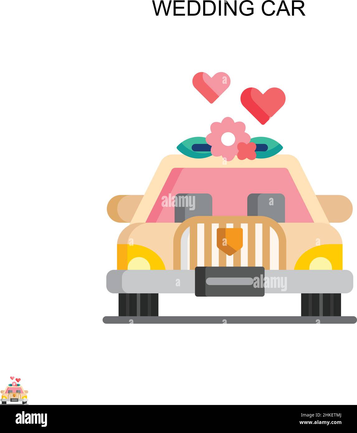 Just married car isolated icon design Royalty Free Vector