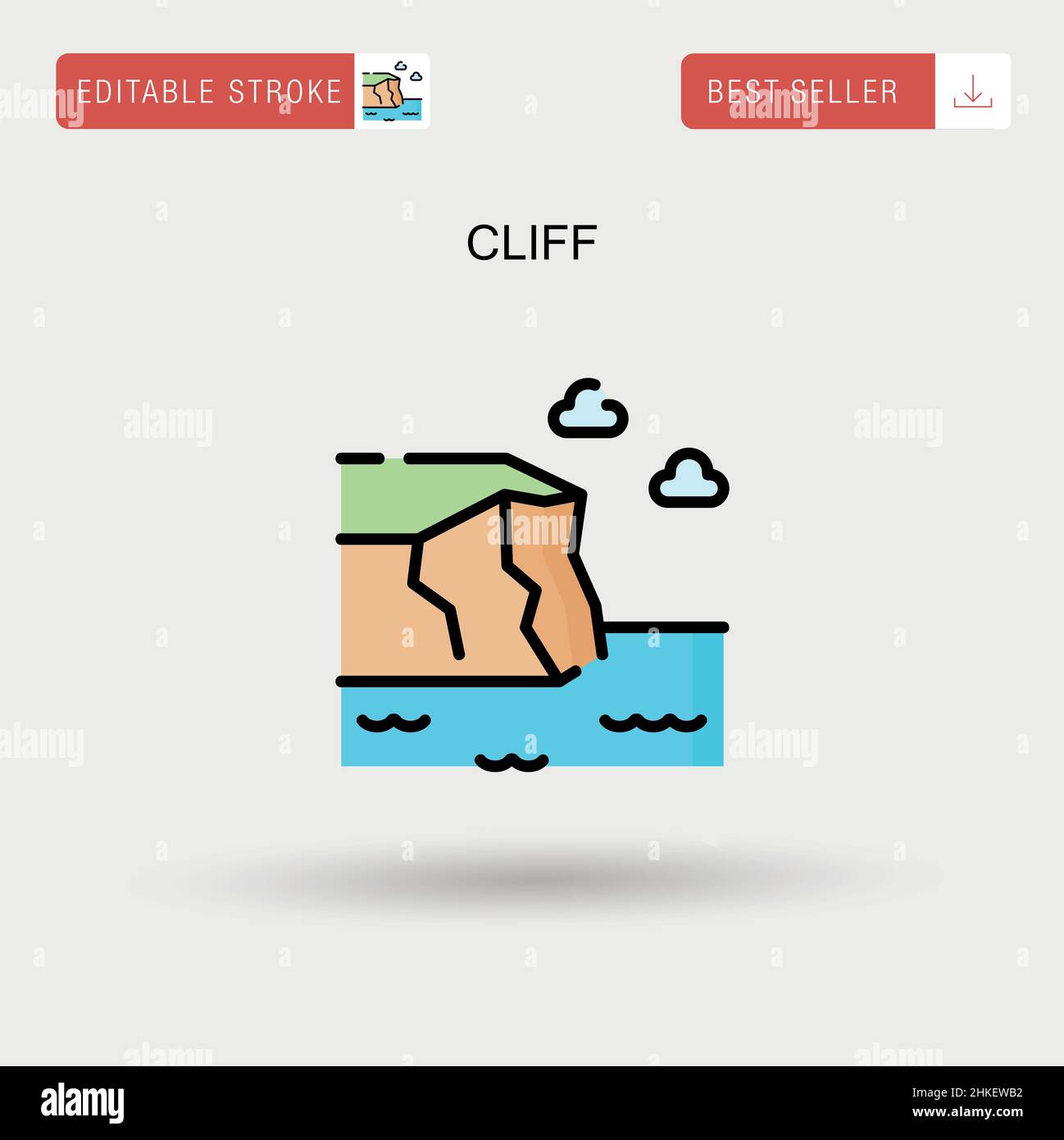 Cliff Simple vector icon. Stock Vector