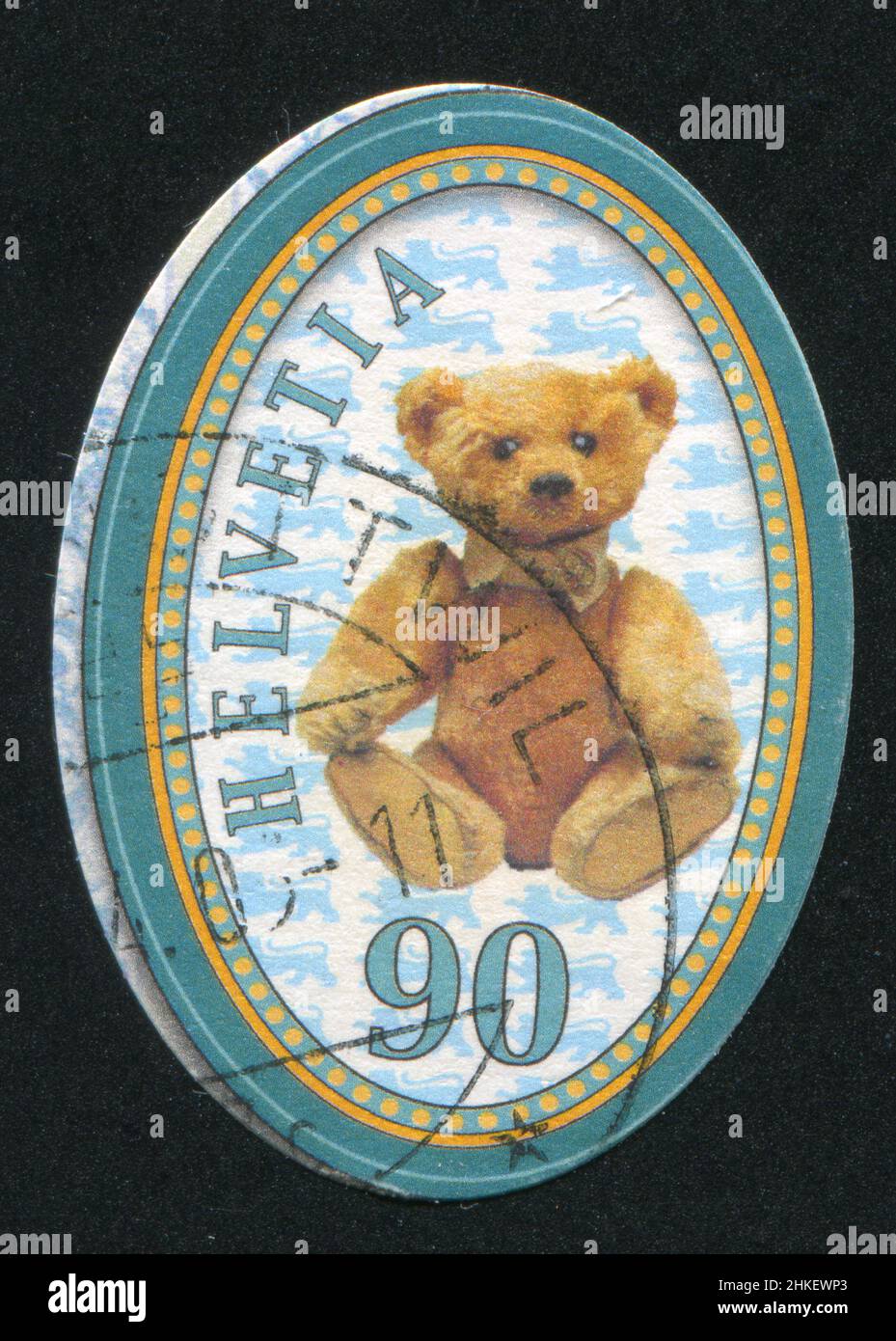 SWITZERLAND - CIRCA 2002: stamp printed by Switzerland, shows Teddy Bear,  circa 2002 Stock Photo - Alamy
