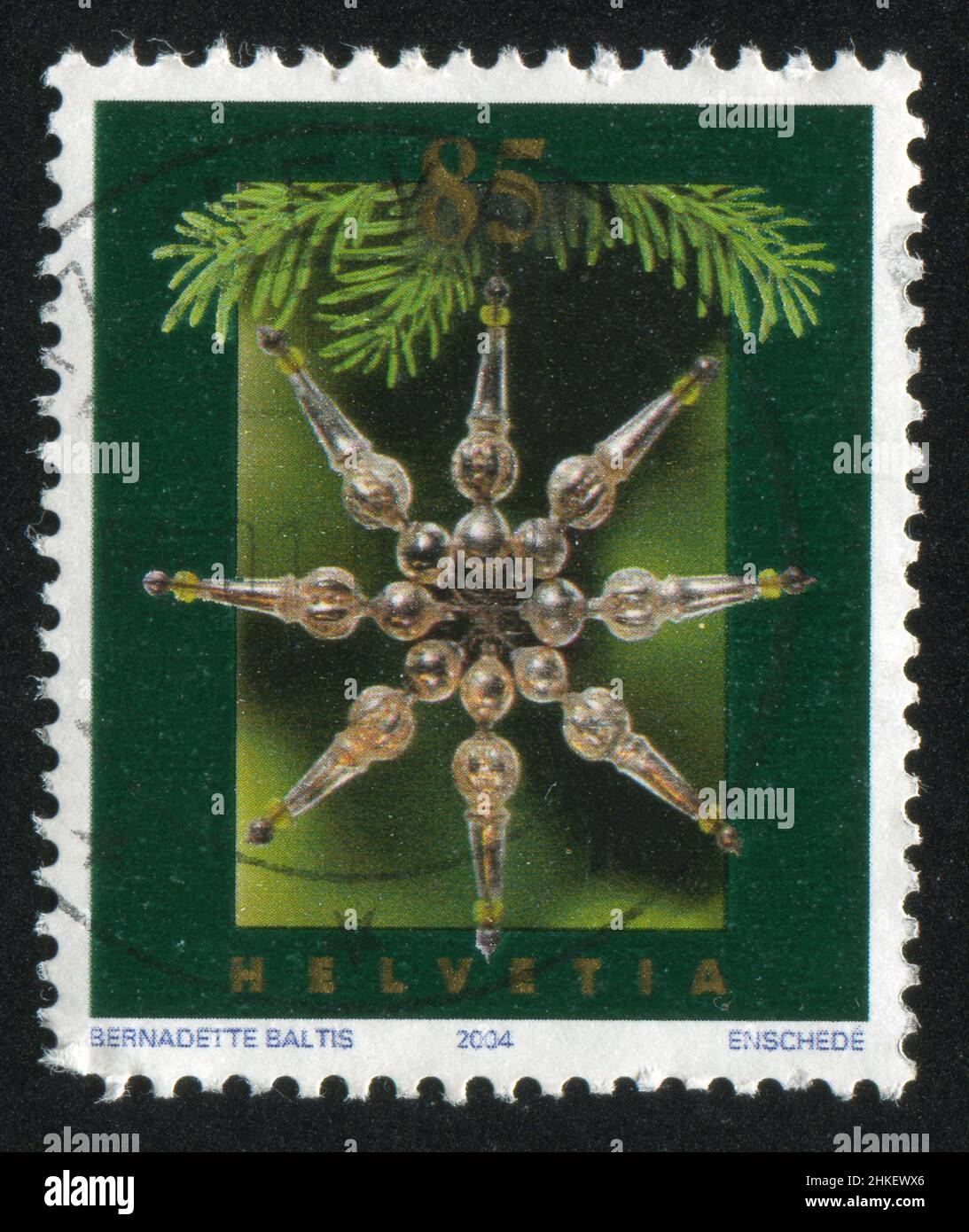 SWITZERLAND - CIRCA 2001: stamp printed by Switzerland, shows Christmas, circa 2001 Stock Photo