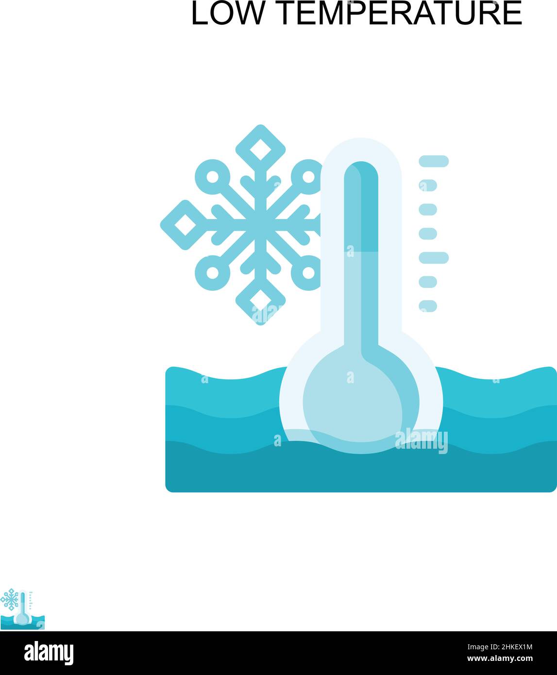 Low temperature Simple vector icon. Illustration symbol design template for web mobile UI element. Stock Vector
