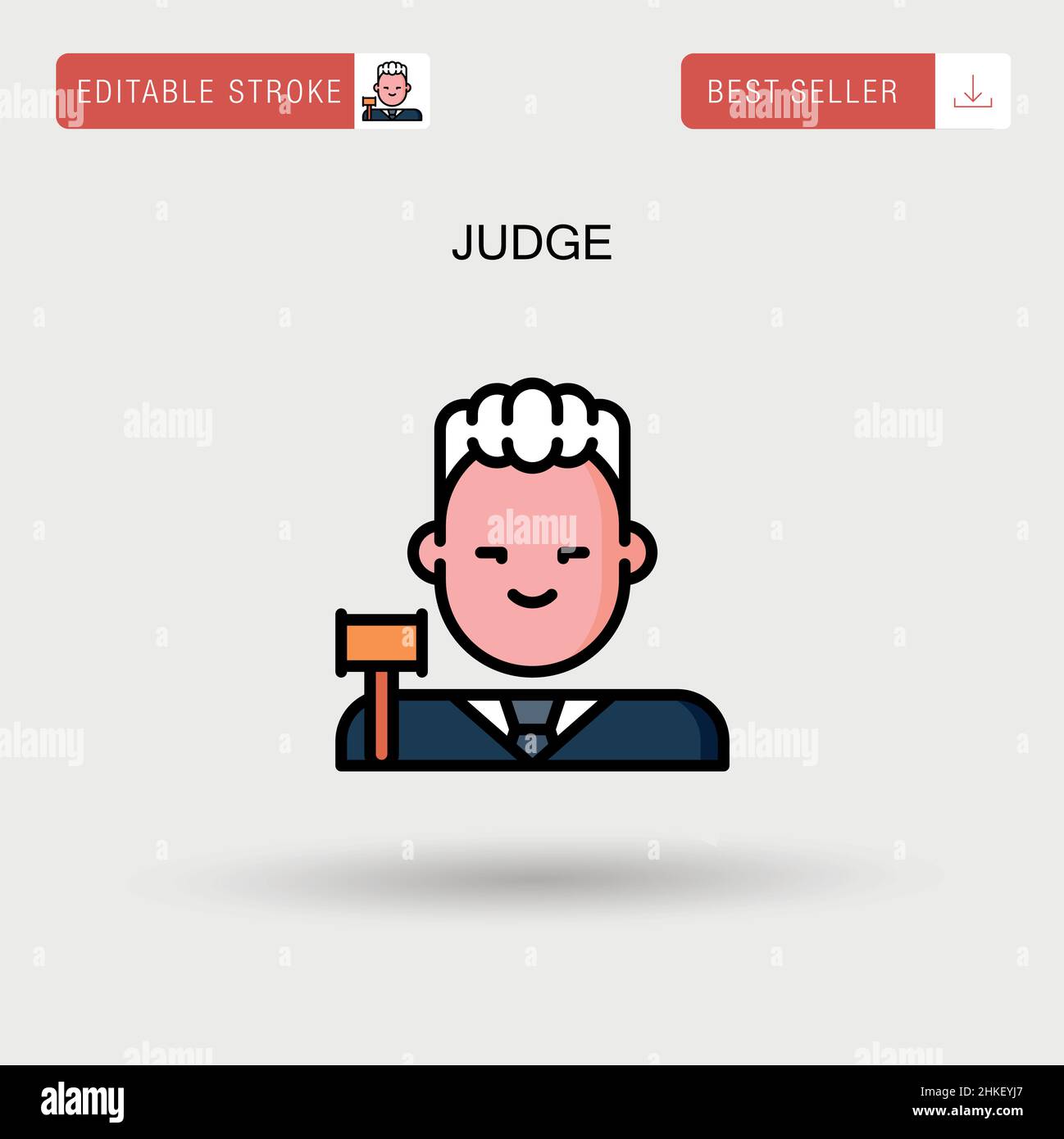 Female judge with wooden mallet Stock Vector Images - Alamy
