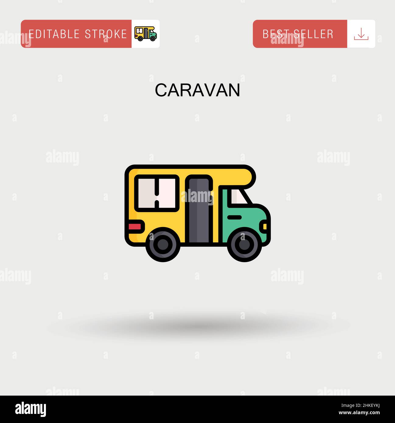 Caravan Simple vector icon. Stock Vector