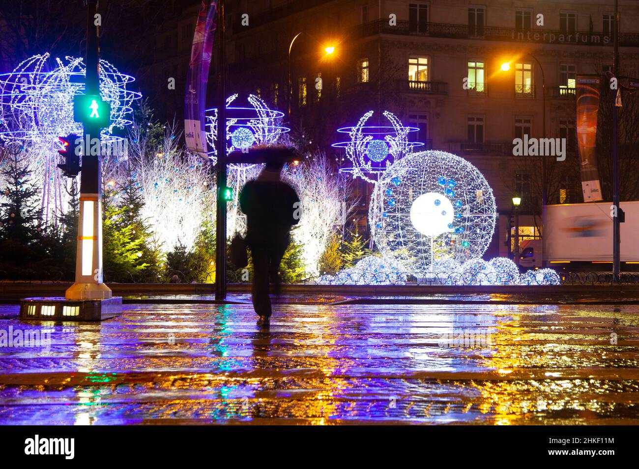 Paris  on the champs Elysees in december 2012 Stock Photo