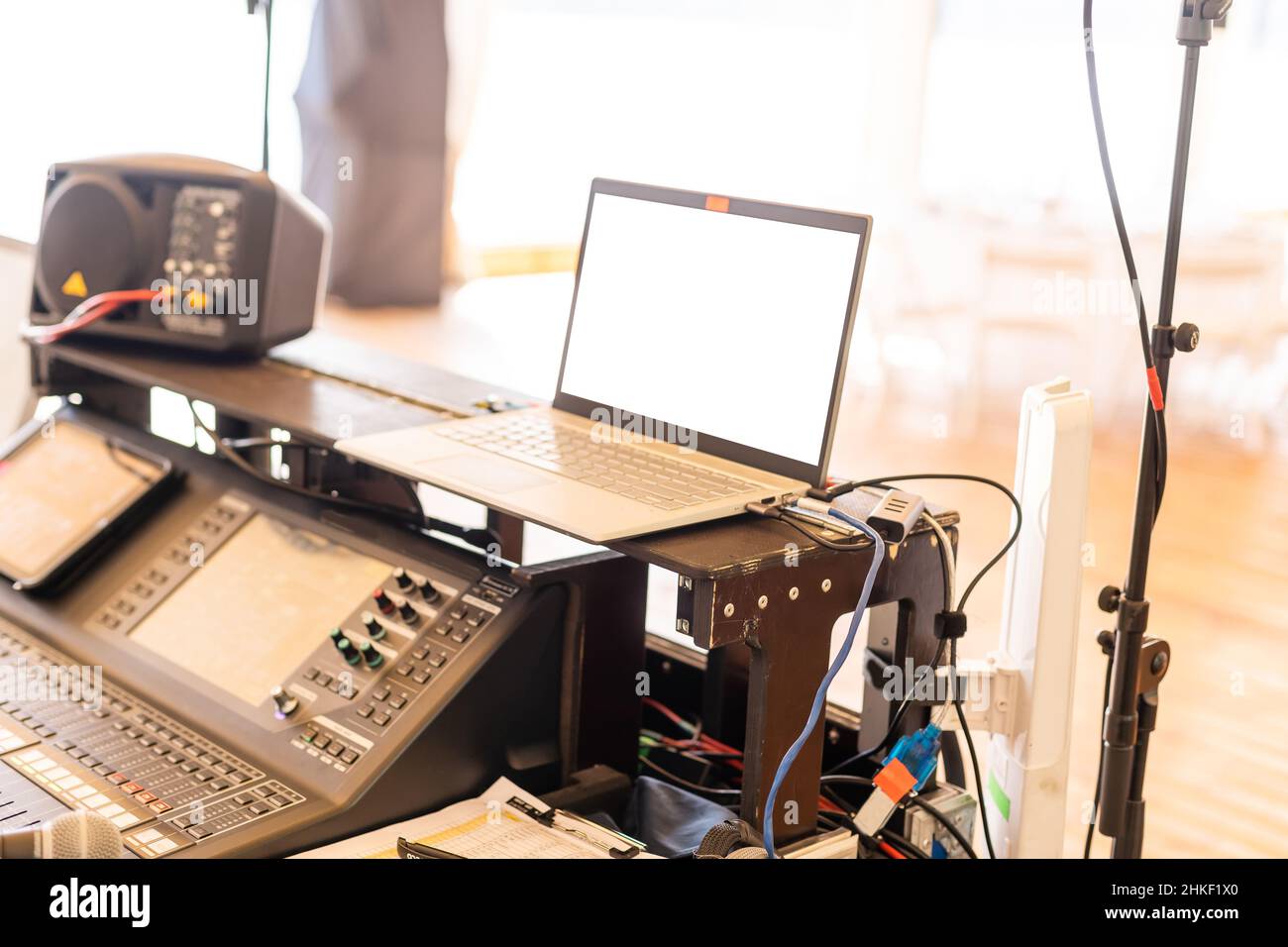 Music Home studio equipments with laptop computer Audio interface