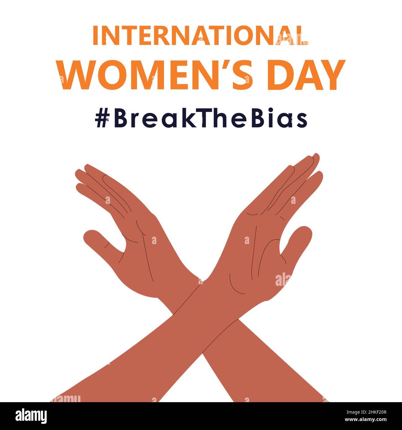 Crossed black arms on isolated background. International women’s day