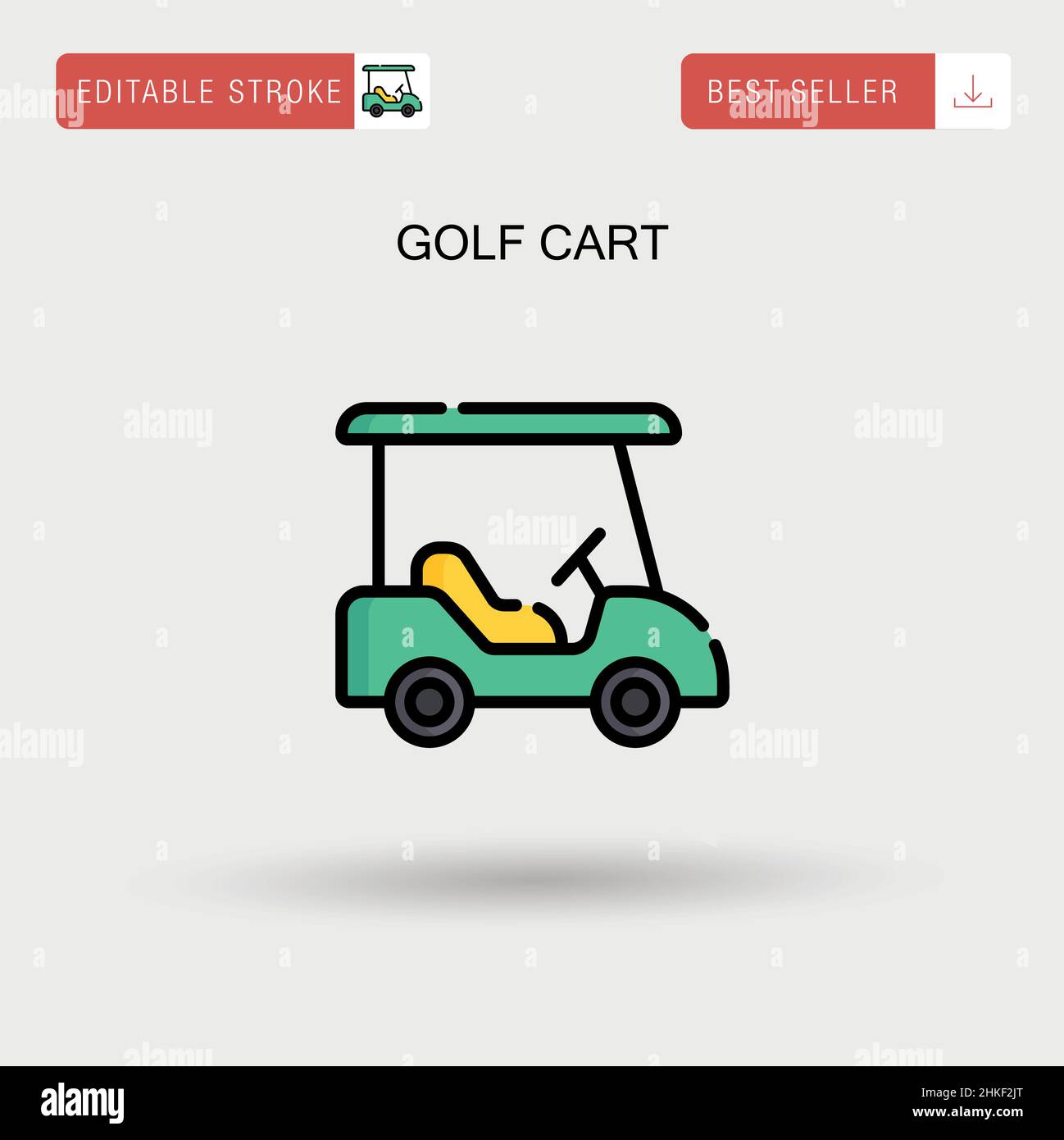 Golf cart Simple vector icon. Stock Vector