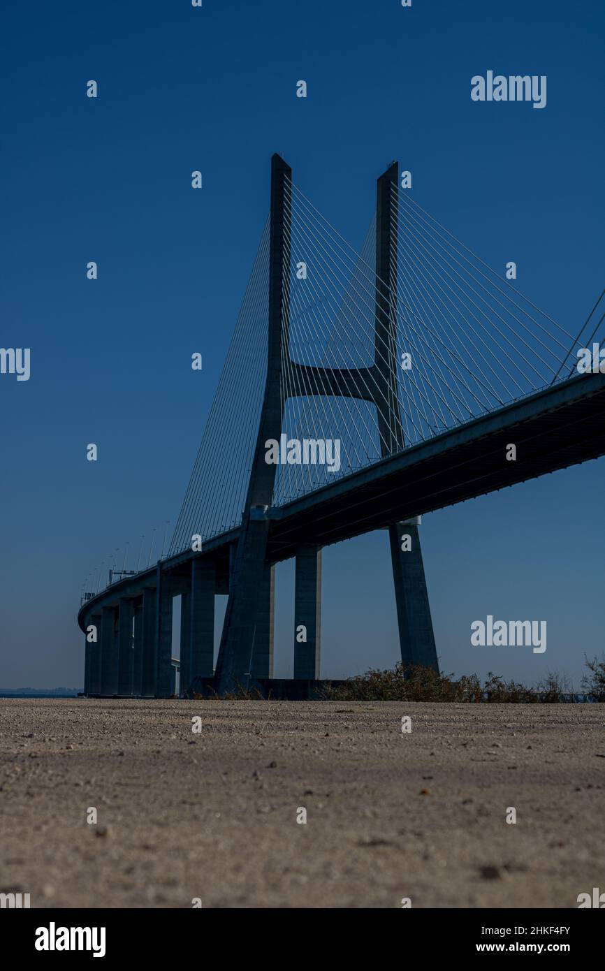 25 de Abril Bridge on Lisbon, Portugal Stock Photo