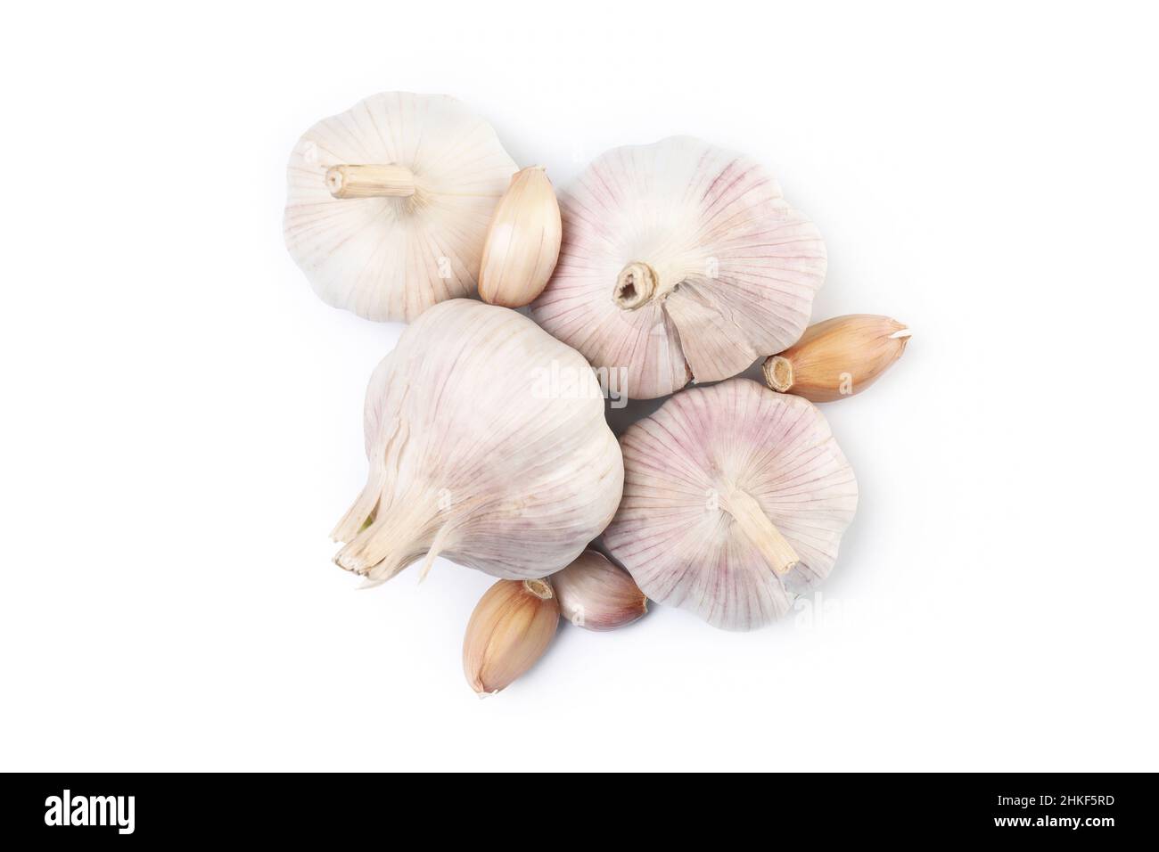 Garlic cloves and bulbs isolated on white background Stock Photo - Alamy