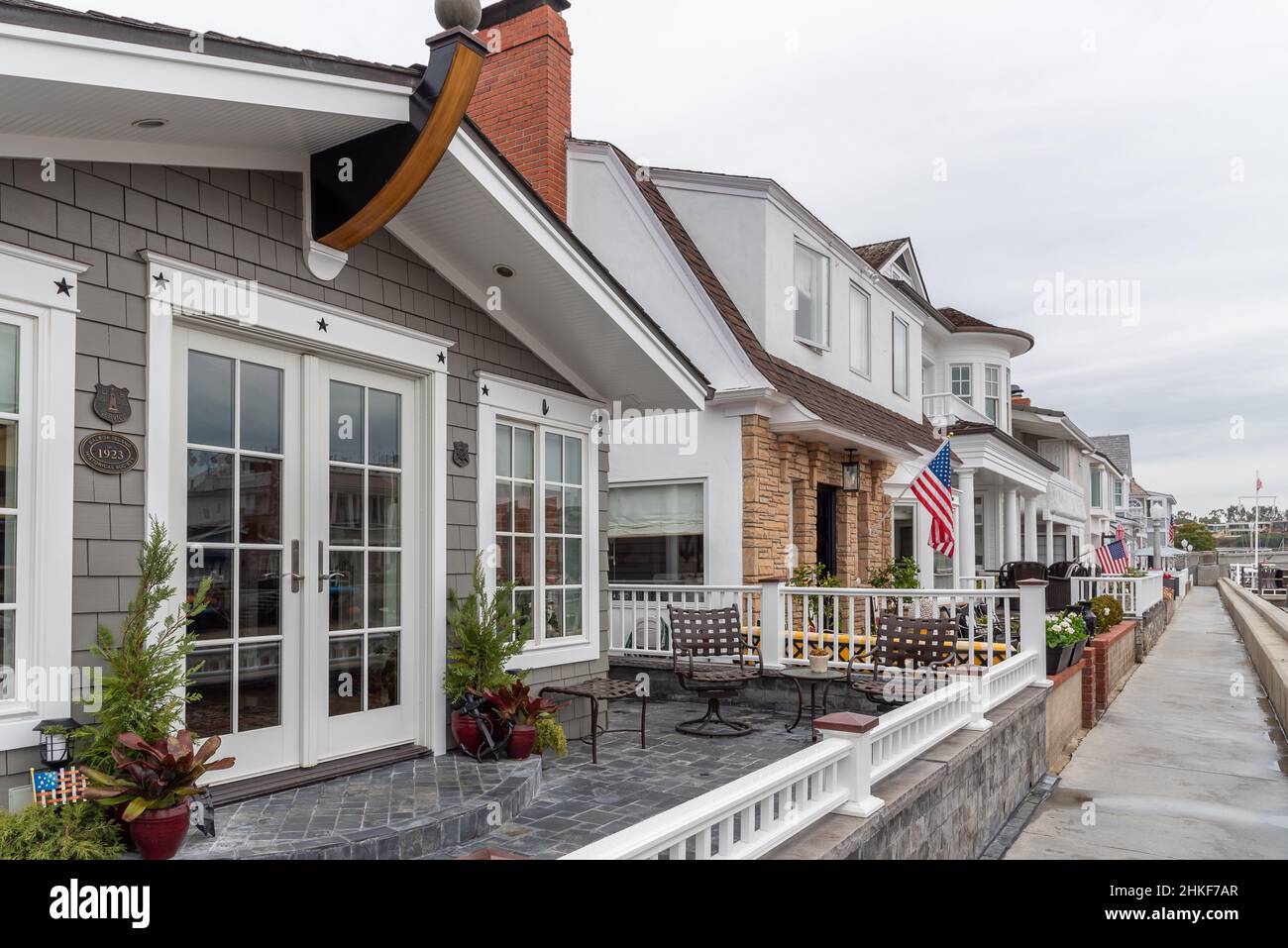Beachfront Homes on Balboa Island Stock Photo Alamy