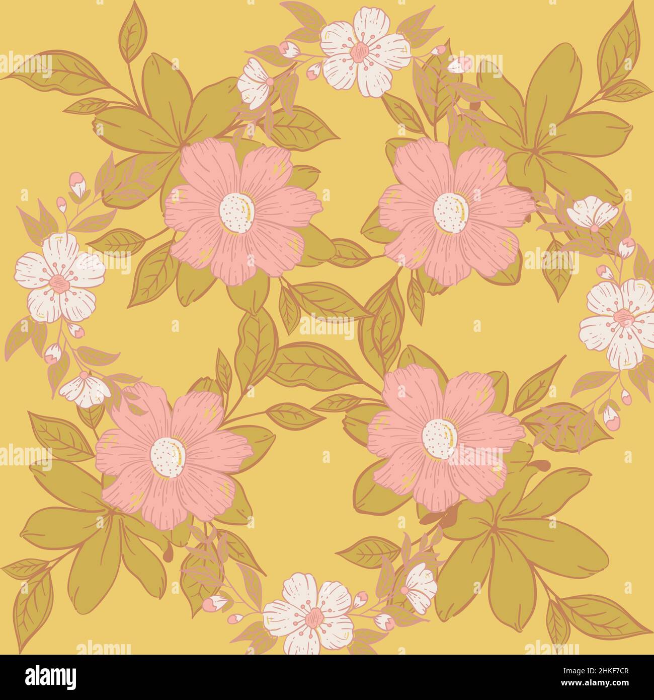 Vintage floral pattern background illustration Stock Photo - Alamy