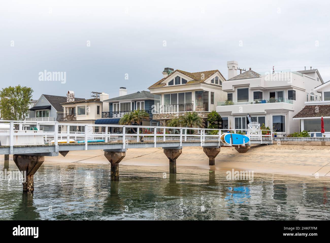 Beachfront Homes on Balboa Island in Newport Beach Stock Photo Alamy