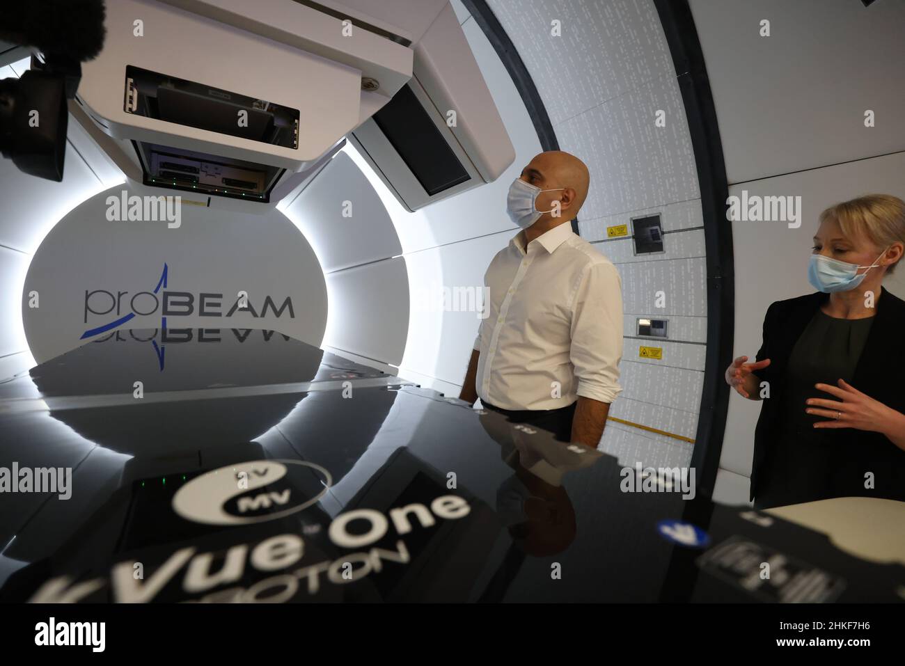 Health Secretary Sajid Javid with Therapeutic Radiographer Laura ...