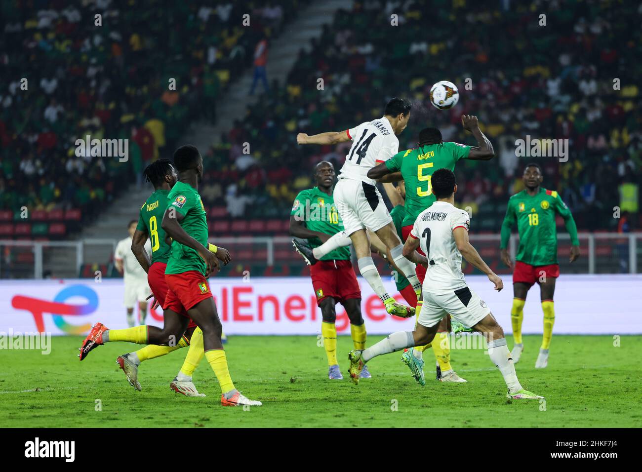 CAMEROON, Yaounde, 03 February 2022 - Mostafa Mohamed of Egypt during the Africa Cup of Nations play offs semi final match between Cameroon and Egypt at Stade d'Olembe, Yaounde, Cameroon, 03/02/2022/ Photo by SF Credit: Sebo47/Alamy Live News Stock Photo
