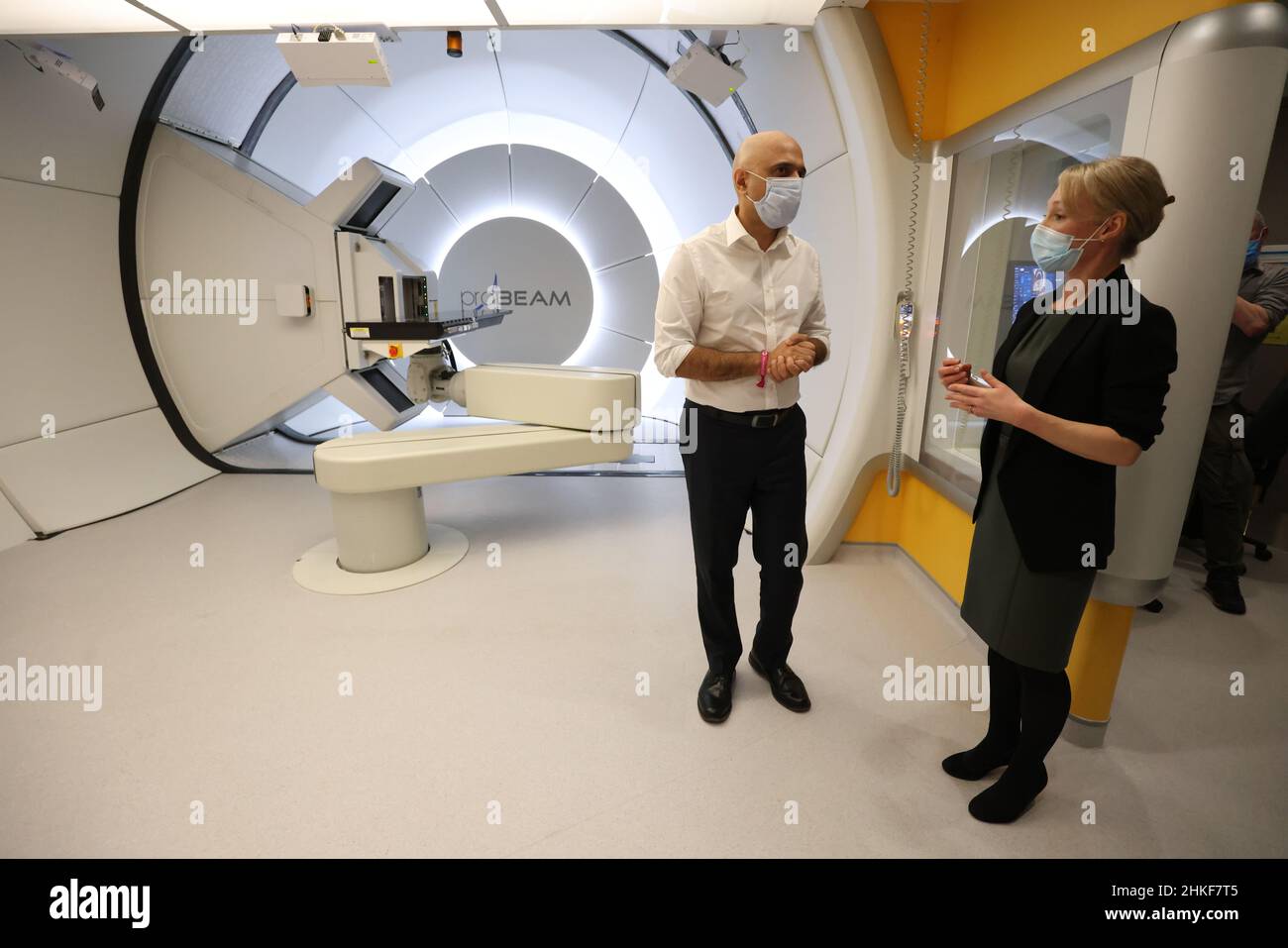 Health Secretary Sajid Javid with Therapeutic Radiographer Laura ...