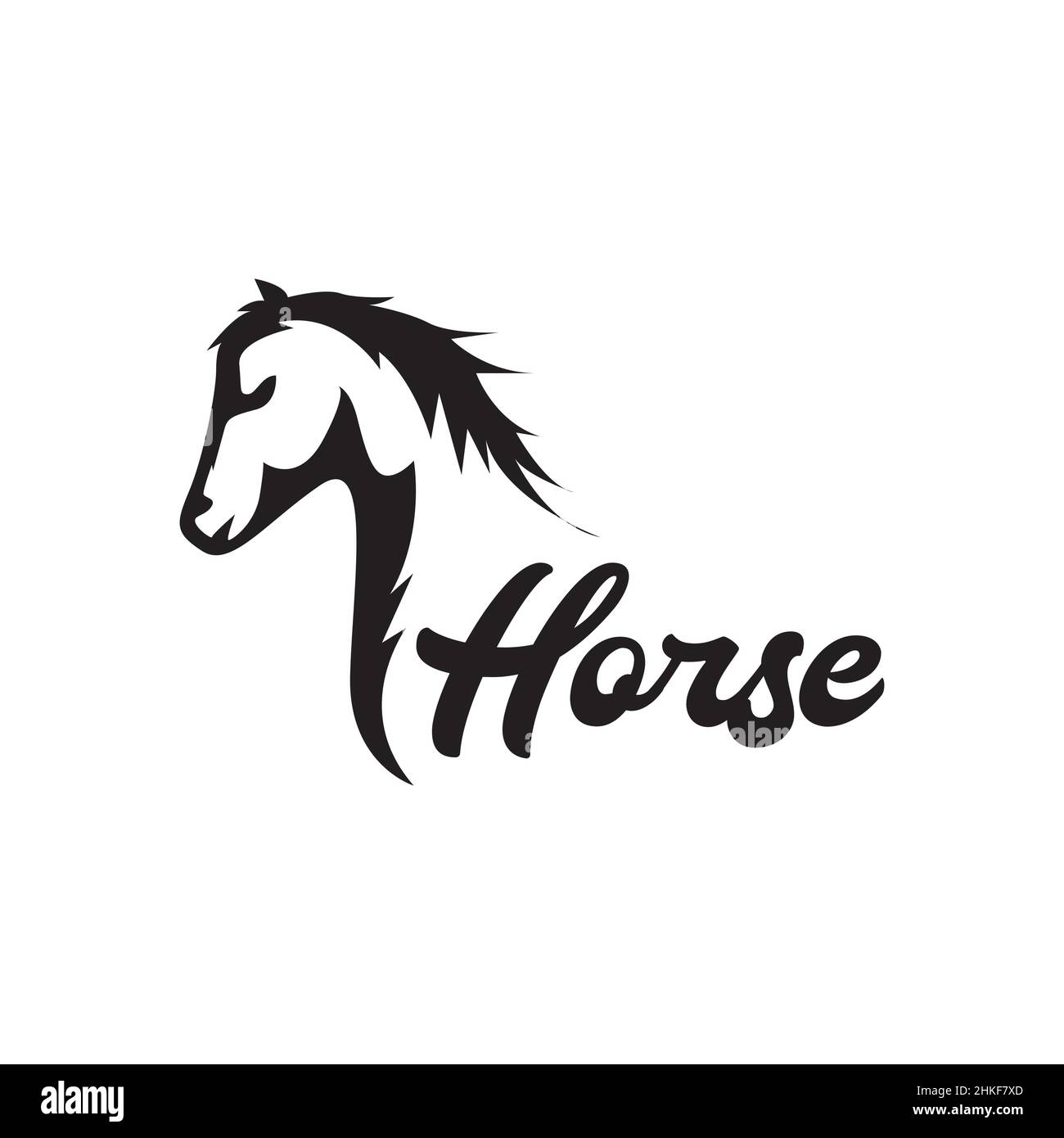 side view isolated head horse logo design, vector graphic symbol icon ...