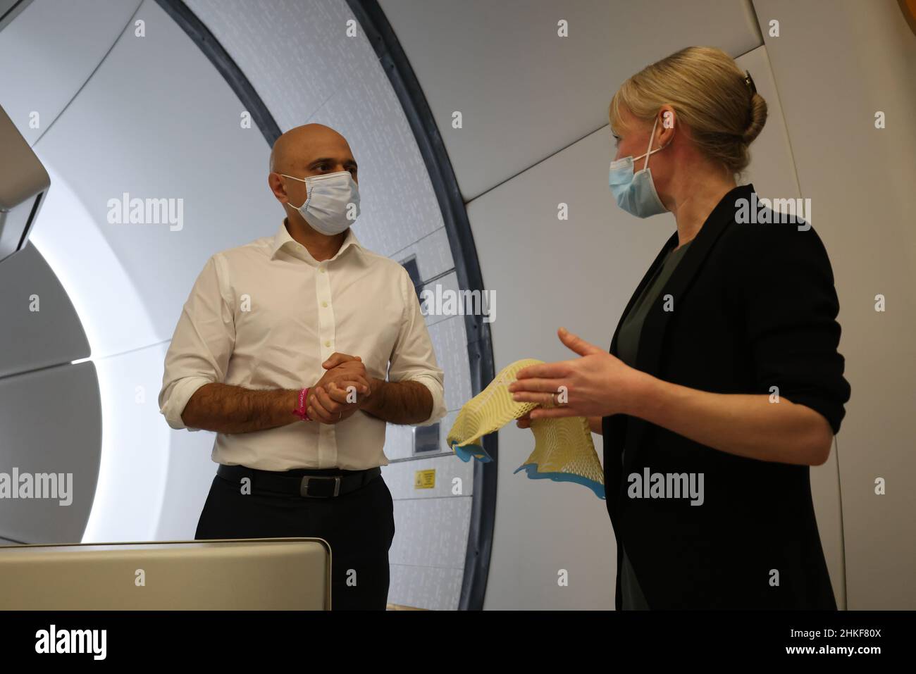 Health Secretary Sajid Javid with Therapeutic Radiographer Laura ...