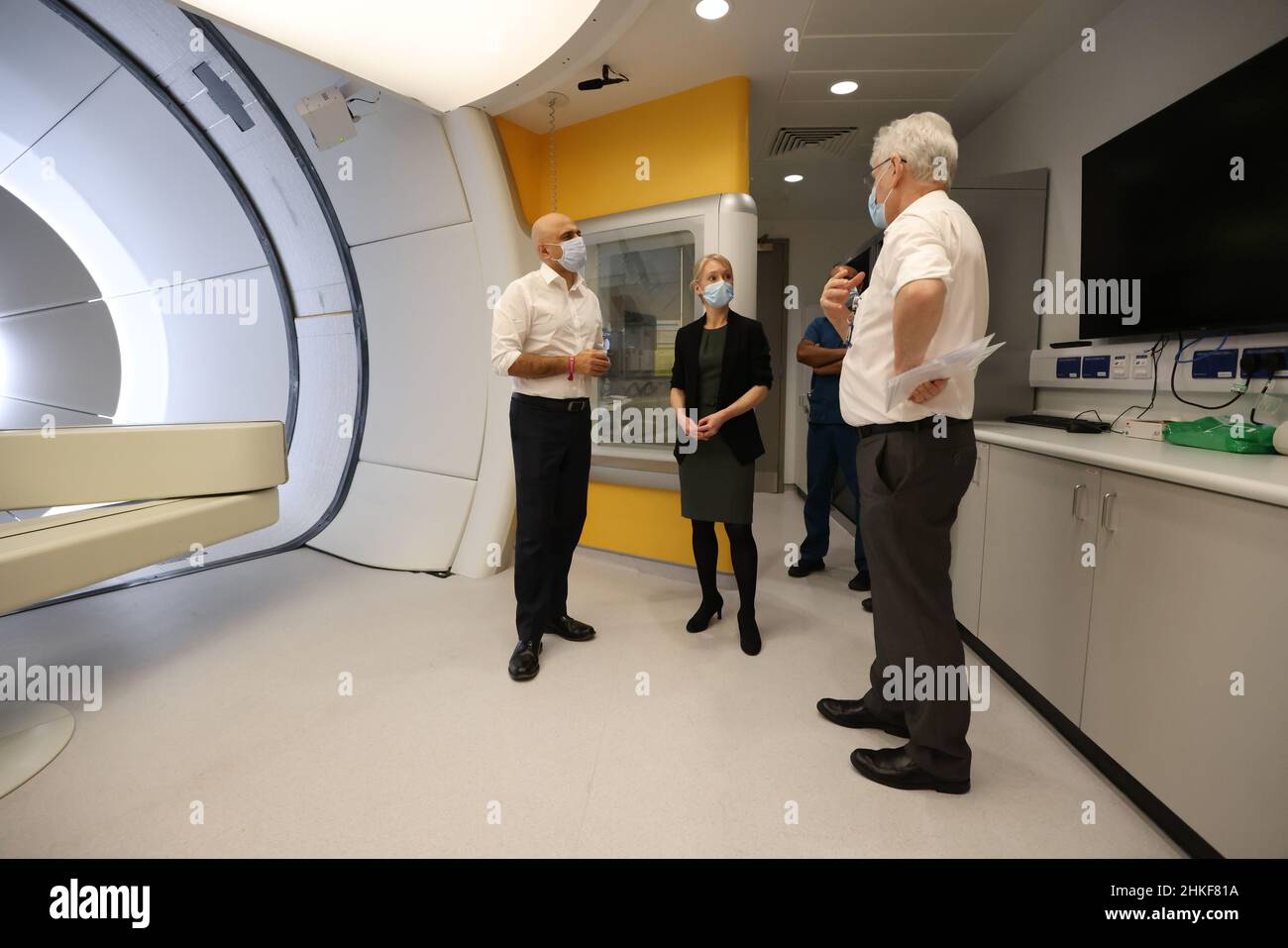 Health Secretary Sajid Javid with Therapeutic Radiographer Laura ...