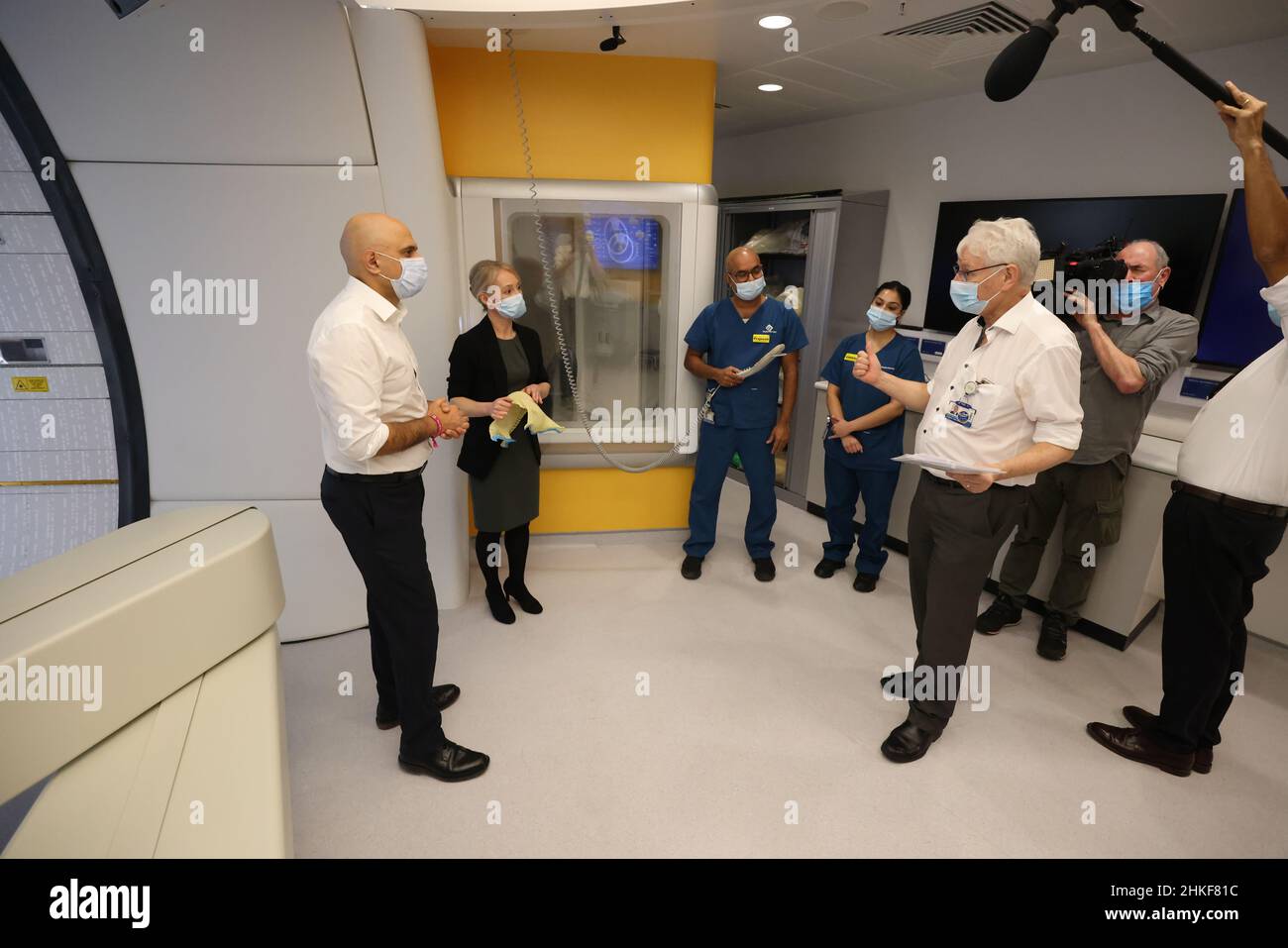 Health Secretary Sajid Javid with Therapeutic Radiographer Laura ...