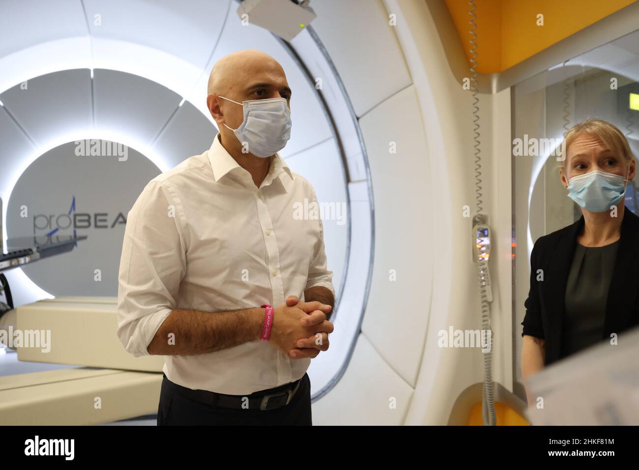 Health Secretary Sajid Javid with Therapeutic Radiographer Laura ...
