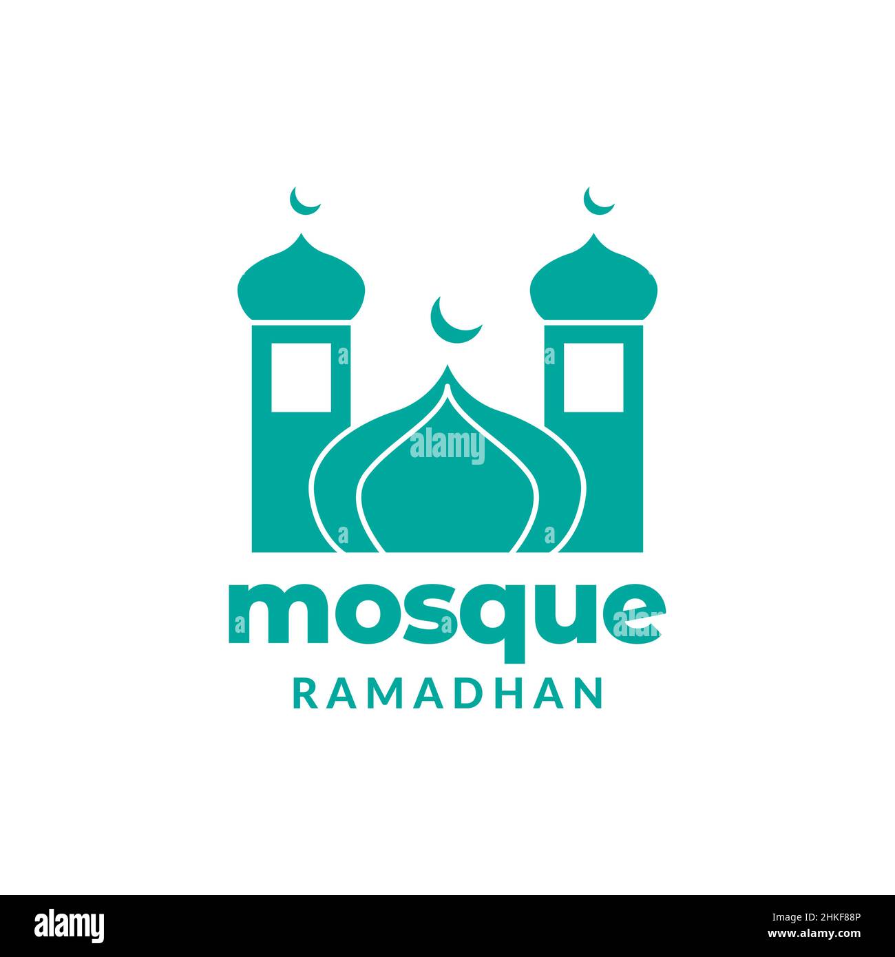 flat colored mosque simple ramadan logo design, vector graphic symbol icon illustration creative idea Stock Vector