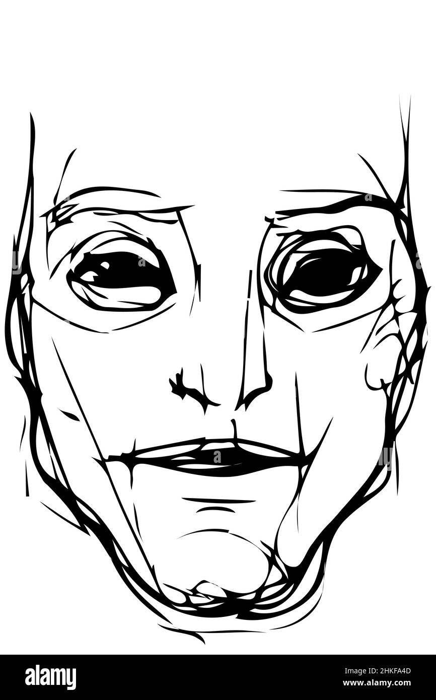 black and white vector sketch for a portrait of a man Stock Photo Alamy