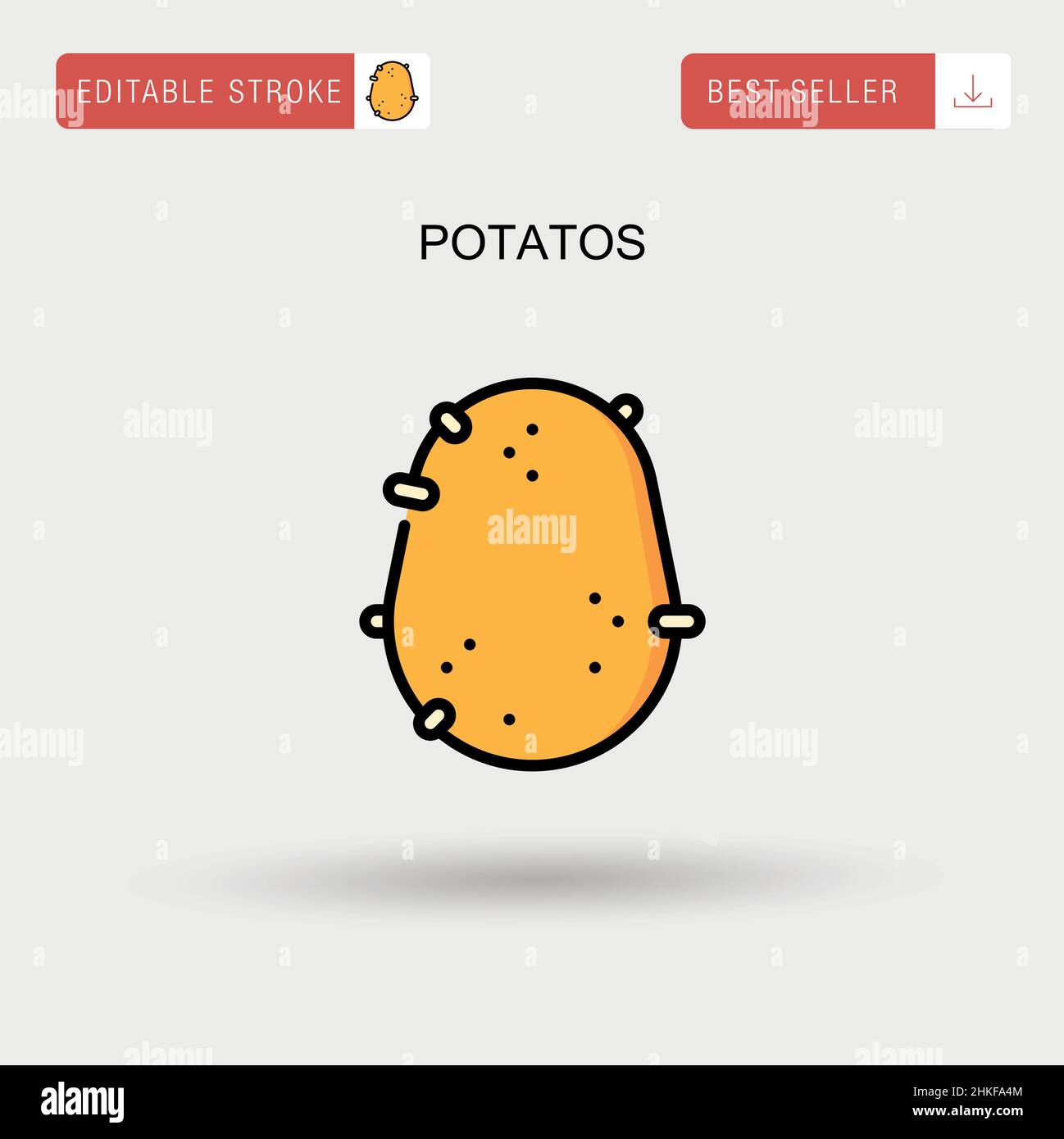 Potatos Simple vector icon. Stock Vector