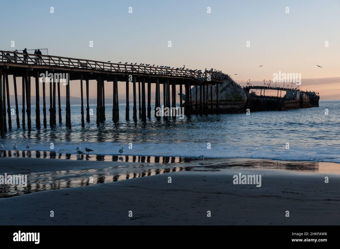 A beautiful sunset over the beach near Aptos, California, highlighting
