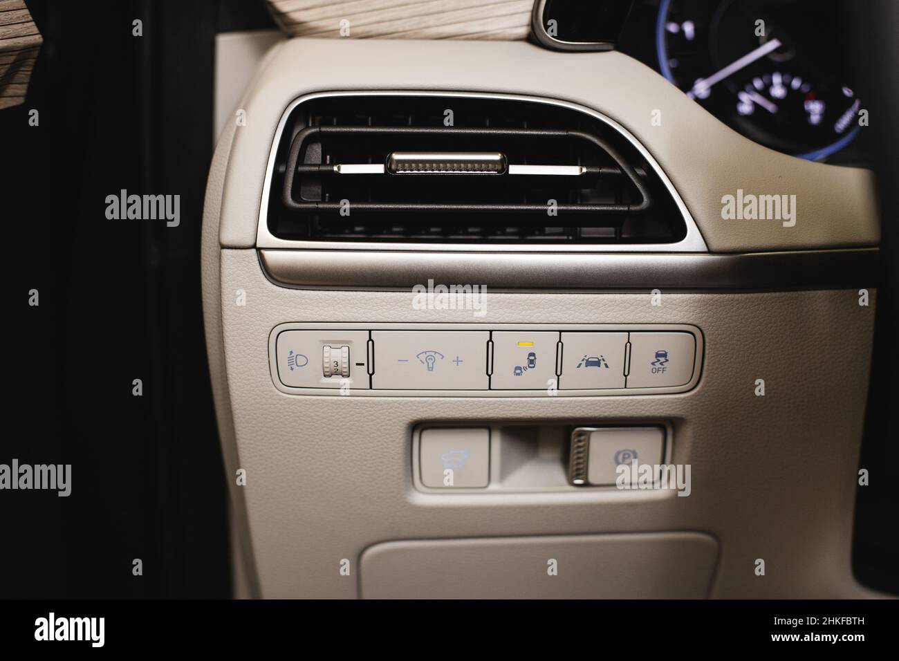 Details of air conditioning (car ventilation system) in modern car