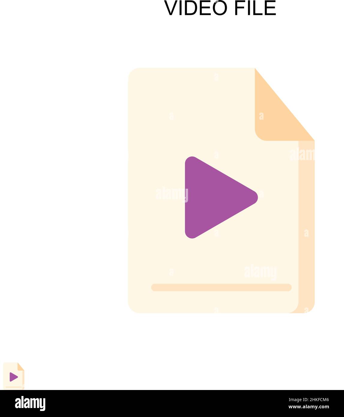 Video file Simple vector icon. Illustration symbol design template for web mobile UI element. Stock Vector