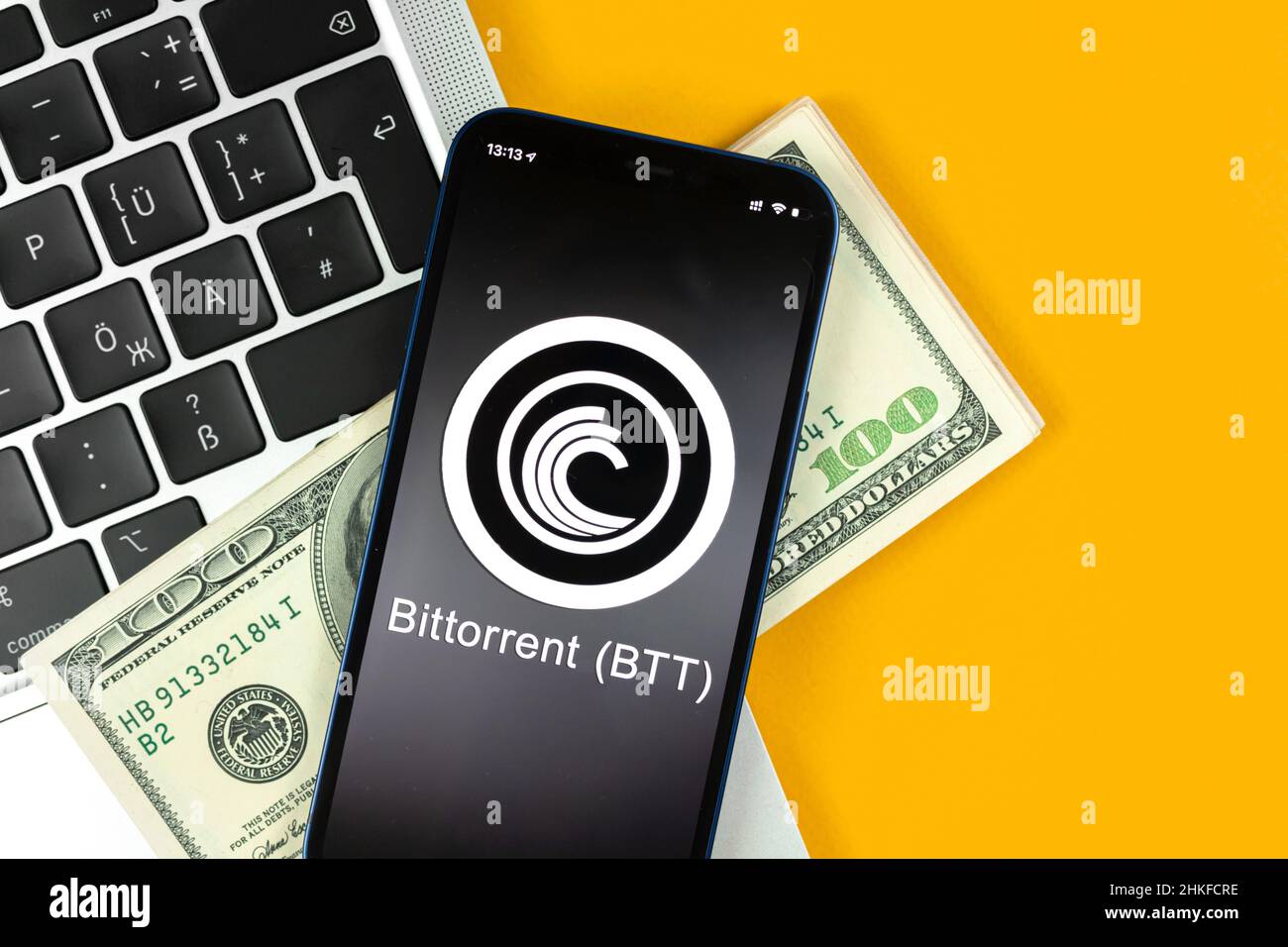 Kharkov, Ukraine - January 31, 2022: Bittorrent BTT coin symbol. Banner,  trade with cryptocurrency, digital and virtual money, banking with mobile  pho Stock Photo - Alamy